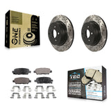 Rear Drill Slot Brake Rotor Ceramic Pad Kit For Nissan INFINITI Maxima G37 G35 Z