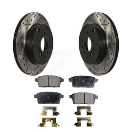 [Rear] 2007-2015 Mazda CX-9 Performance Drilled & Slotted Brake Rotor & Ceramic Pads Kit For Max Braking