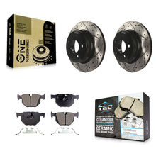 Load image into Gallery viewer, Rear Coated Drilled Slotted Disc Brake Rotors And Ceramic Pads Kit For BMW X5 X6