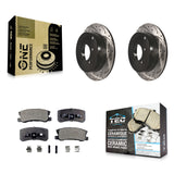 Rear Drill Slot Disc Brake Rotor Ceramic Pad Kit For Mitsubishi Lancer Outlander
