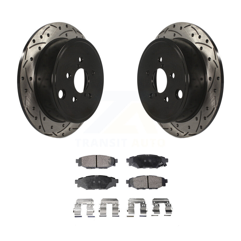 Rear Drill Slot Brake Rotors Ceramic Pad Kit For Subaru Outback Impreza Forester