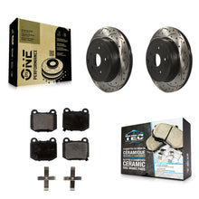 Load image into Gallery viewer, Rear Coat Drill Slot Disc Brake Rotor Ceramic Pad Kit For Subaru Impreza WRX STI