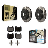 Rear Coat Drill Slot Disc Brake Rotor Ceramic Pad Kit For Subaru Impreza WRX STI