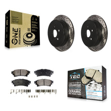 Charger l'image dans la galerie, Rear Drilled Slot Brake Rotor Ceramic Pad Kit For Toyota Highlander Sienna Lexus