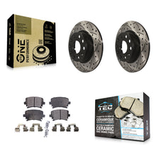 Load image into Gallery viewer, Rear Coated Drilled Slotted Disc Brake Rotors Ceramic Pad Kit For Volkswagen GTI