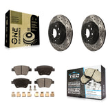 Rear Drilled Slot Brake Rotor Ceramic Pad Kit For Volkswagen Jetta Passat Beetle