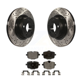 [Rear] 2012 BMW X3 From 10 11 Performance Drilled & Slotted Brake Rotor & Ceramic Pads Kit For Max Braking