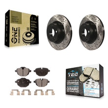 Load image into Gallery viewer, Rear Coated Drilled Slotted Disc Brake Rotors And Ceramic Pads Kit For BMW X3 X4