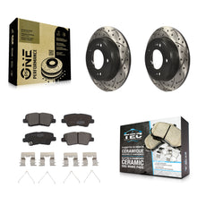 Charger l'image dans la galerie, Rear Drill Slot Brake Rotors Ceramic Pad Kit For Kia Soul Forte Hyundai Veloster