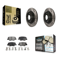 Charger l'image dans la galerie, [Rear] 2014-2015 Mazda 6 Performance Drilled &amp; Slotted Brake Rotor &amp; Ceramic Pads Kit For Max Braking