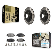 Charger l'image dans la galerie, Rear Drill Slot Brake Rotors Ceramic Pad Kit For Mitsubishi Outlander Sport PHEV