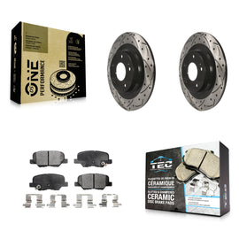 Rear Drill Slot Brake Rotors Ceramic Pad Kit For Mitsubishi Outlander Sport PHEV
