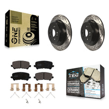 Load image into Gallery viewer, [Rear] 2014-2016 Acura MDX Performance Drilled &amp; Slotted Brake Rotor &amp; Ceramic Pads Kit For Max Braking