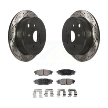 Load image into Gallery viewer, Rear Coated Drilled Slotted Disc Brake Rotors And Ceramic Pad Kit For Subaru WRX