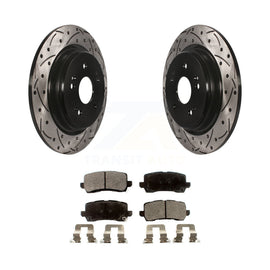 [Rear] 2015-2020 Acura TLX Performance Drilled & Slotted Brake Rotor & Ceramic Pads Kit For Max Braking