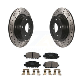 [Rear] 2016-2022 Honda HR-V Performance Drilled & Slotted Brake Rotor & Ceramic Pads Kit For Max Braking