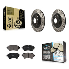 Charger l'image dans la galerie, [Rear] 2017-2019 Audi A4 Quattro Performance Drilled &amp; Slotted Brake Rotor &amp; Ceramic Pads Kit For Max Braking