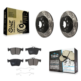Rear Drill Slot Disc Brake Rotors Ceramic Pad Kit For Audi A3 Quattro Volkswagen