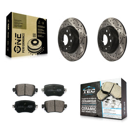 Rear Drill Slot Disc Brake Rotors Ceramic Pad Kit For Volkswagen Passat GTI Golf