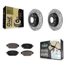 Load image into Gallery viewer, Rear Coated Drilled Slot Disc Brake Rotor Ceramic Pad Kit For Mazda 3 CX-3 Sport