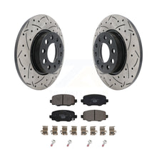 Charger l&#39;image dans la galerie, Rear Drilled Slot Disc Brake Rotor &amp; Ceramic Pad Kit For Jeep Renegade Fiat 500X