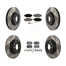 Charger l'image dans la galerie, Front Rear Coated Drill Slot Disc Brake Rotor Ceramic Pad Kit For Volkswagen GTI