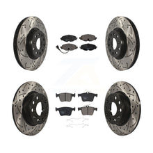 Charger l'image dans la galerie, Front Rear Drill Slot Brake Rotors Ceramic Pad Kit For Audi A3 Quattro Sportback