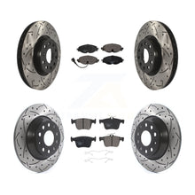 Load image into Gallery viewer, Front Rear Coat Drill Slot Disc Brake Rotors Ceramic Pad Kit For Audi TT Quattro