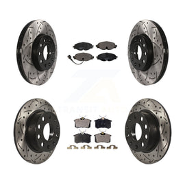 Front Rear Drill Slot Brake Rotor Ceramic Pad Kit For Volkswagen Golf SportWagen