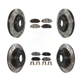 [Front+Rear] 2016-2022 Honda HR-V Performance Drilled & Slotted Brake Rotor & Ceramic Pads Kit For Max Braking