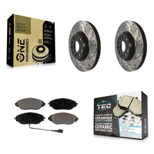 Charger l'image dans la galerie, Front Coat Drill Slot Disc Brake Rotors Ceramic Pad Kit For Volkswagen GTI Jetta
