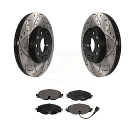 Front Drilled Slot Brake Rotor Ceramic Pad Kit For Volkswagen Jetta Audi Golf A3