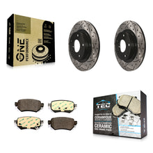 Charger l'image dans la galerie, [Rear] 2016-2021 Mazda 6 Performance Drilled &amp; Slotted Brake Rotor &amp; Ceramic Pads Kit For Max Braking