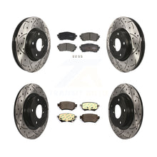 Load image into Gallery viewer, [Front+Rear] 2016-2018 Mazda 6 Performance Drilled &amp; Slotted Brake Rotor &amp; Ceramic Pads Kit For Max Braking