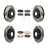 [Front+Rear] 2016-2018 Mazda 6 Performance Drilled & Slotted Brake Rotor & Ceramic Pads Kit For Max Braking