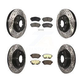 [Front+Rear] 2016-2018 Mazda 6 Performance Drilled & Slotted Brake Rotor & Ceramic Pads Kit For Max Braking