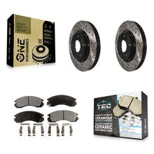 Charger l'image dans la galerie, Front Coated Drilled Slot Disc Brake Rotor Ceramic Pad Kit For Mitsubishi Lancer