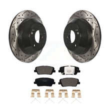 Load image into Gallery viewer, Rear Coated Drilled Slotted Disc Brake Rotor And Ceramic Pad Kit For Kia Sorento