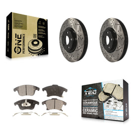 Front Drilled Slot Brake Rotors Ceramic Pad Kit For Ford Police Responder Hybrid