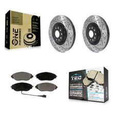 Load image into Gallery viewer, Front Drilled Slot Brake Rotor Ceramic Pad Kit For Volkswagen Tiguan Jetta GTI R