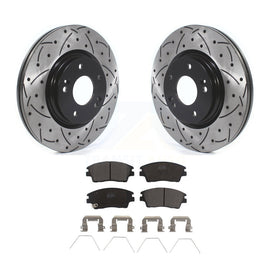 Front Drill Slot Disc Brake Rotor Ceramic Pad Kit For Hyundai Elantra Tucson Kia