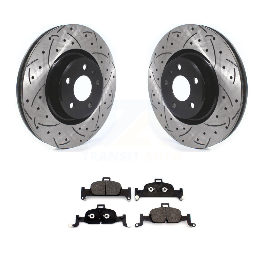 Front Drilled Slot Disc Brake Rotor Ceramic Pad Kit For Audi Q5 A4 A5 Quattro A6