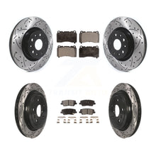 Charger l'image dans la galerie, Front Rear Coated Drilled Slot Disc Brake Rotor Ceramic Pad Kit For Cadillac CTS