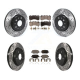 Front Rear Drilled Slot Brake Rotor & Ceramic Pad Kit For Chevrolet Camaro LT/LS