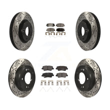 Charger l'image dans la galerie, Front Rear Coat Drill Slot Disc Brake Rotor Ceramic Pad Kit For Hyundai Veloster