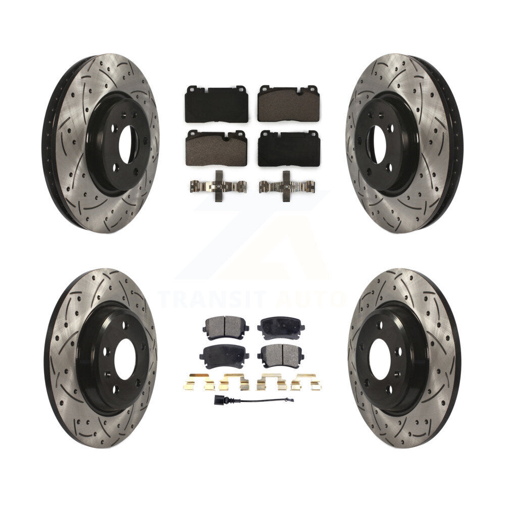 Front Rear Drilled Slot Brake Rotor Ceramic Pad Kit For 2016 Audi Q5 FLEX engine