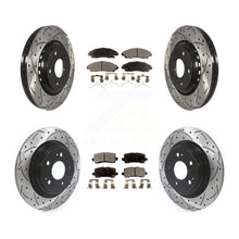 Charger l'image dans la galerie, Front Rear Coated Drilled Slotted Disc Brake Rotor Ceramic Pad Kit For Acura MDX