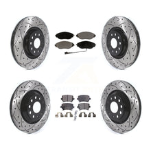 Load image into Gallery viewer, Front Rear Coated Drill Slot Disc Brake Rotor Ceramic Pad Kit For Volkswagen GTI