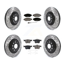 Load image into Gallery viewer, Front Rear Drill Slot Brake Rotors Ceramic Pad Kit For Audi Volkswagen Golf R S3