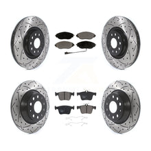 Load image into Gallery viewer, Front Rear Drilled Slot Brake Rotors Ceramic Pad Kit For Volkswagen Tiguan Jetta